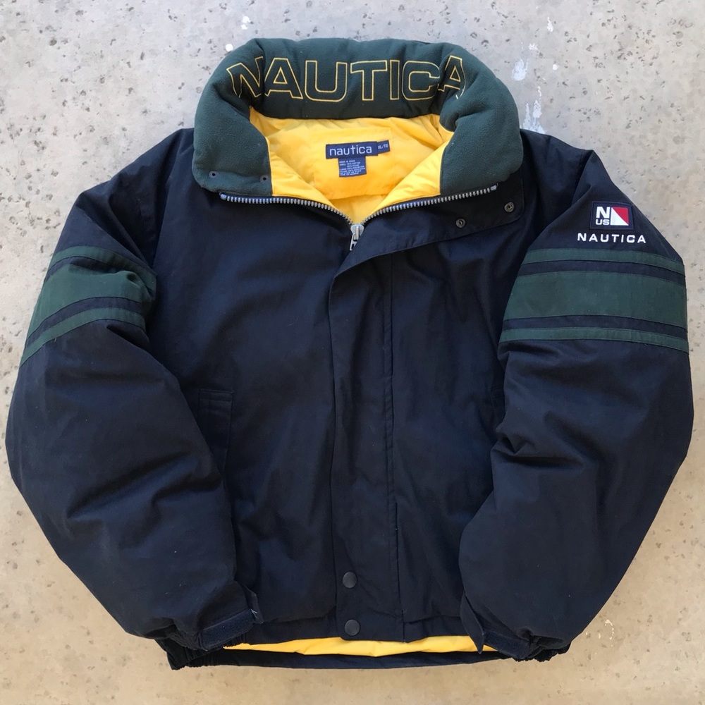Vintage Nautica Sailing Puffer Windbreaker Jacket